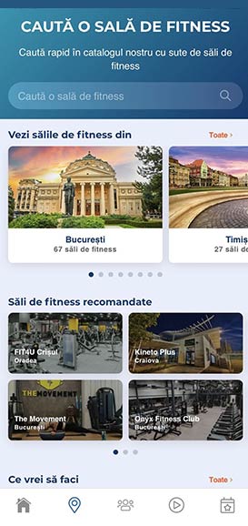 Aplicatie mobil sali fitness - UPfit Romania