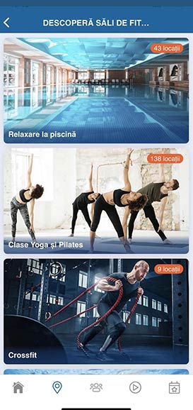 Aplicatie mobil sali fitness - UPfit Romania