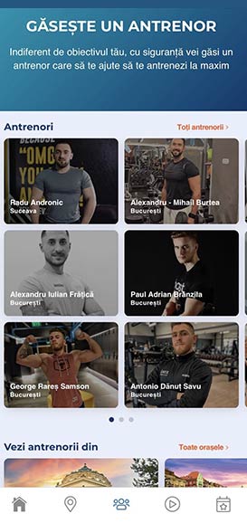 Aplicatie mobil sali fitness - UPfit Romania