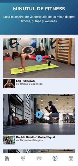 Aplicatie mobil sali fitness - UPfit Romania
