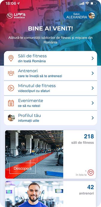 Aplicatia gratuita cu salile de fitness din Romania